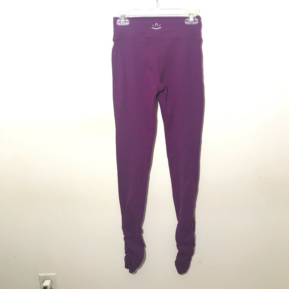 Beyond Yoga XS Side Ankle Ruched Purple cinch Leggings cinched ruched tights